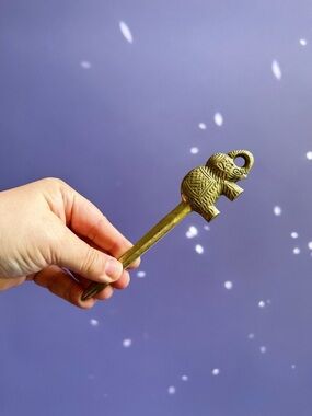 Brass Elephant Letter Opener - Gold Tone